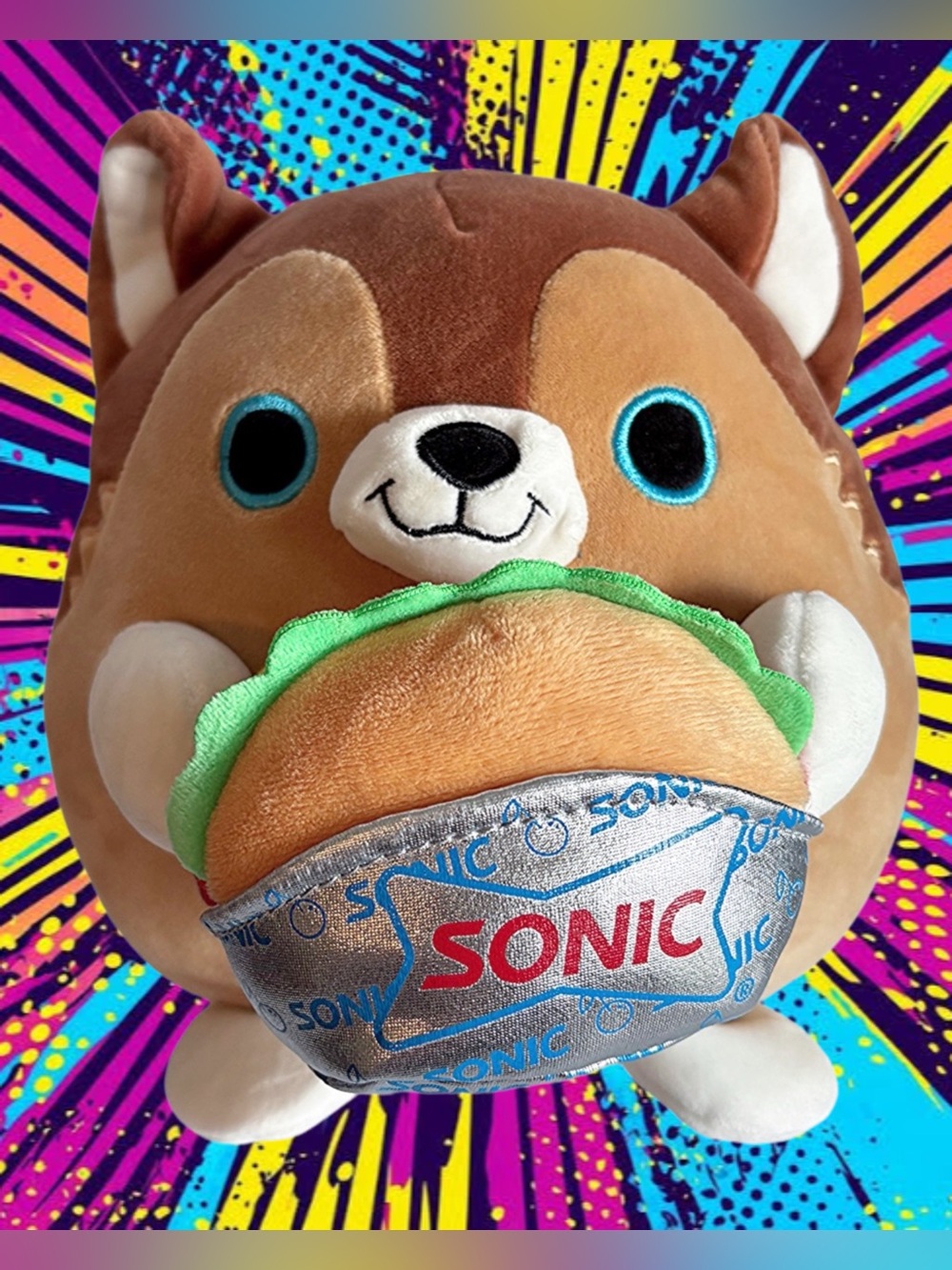 ZURU Snackles LUCAS the Dog with Sonic Cheeseburger Plush